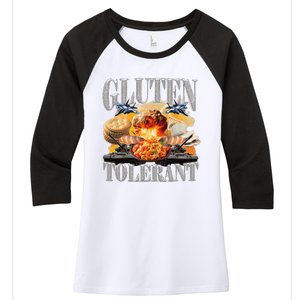 Gluten Tolerant Funny Sarcastic Gluten Tolerance Meme Humor Women's Tri-Blend 3/4-Sleeve Raglan Shirt