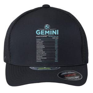 Gemini Traits Facts Horoscope Zodiac Astrological Sign Flexfit Unipanel Trucker Cap