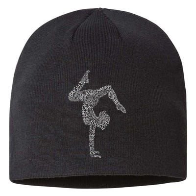 Gymnastics Typography Funny Gymnast Handstand Women Gift Sustainable Beanie