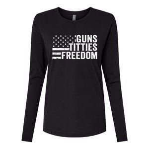 Guns Titties & Freedom Mens Funny Drinking Usa Flag Pullover Hoodie Womens Cotton Relaxed Long Sleeve T-Shirt