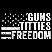 Guns Titties & Freedom Mens Funny Drinking Usa Flag Pullover Hoodie Bucket Hat