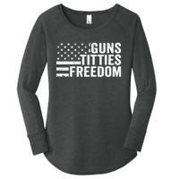 Guns Titties & Freedom Mens Funny Drinking Usa Flag Pullover Hoodie Women's Perfect Tri Tunic Long Sleeve Shirt