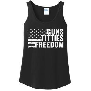 Guns Titties & Freedom Mens Funny Drinking Usa Flag Pullover Hoodie Ladies Essential Tank