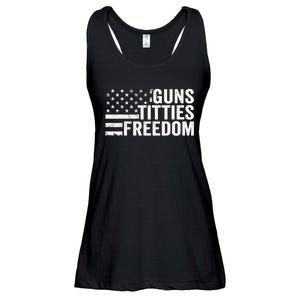 Guns Titties & Freedom Mens Funny Drinking Usa Flag Pullover Hoodie Ladies Essential Flowy Tank