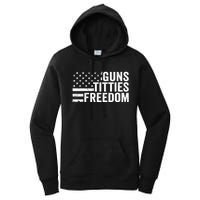 Guns Titties & Freedom Mens Funny Drinking Usa Flag Pullover Hoodie Women's Pullover Hoodie