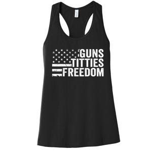 Guns Titties & Freedom Mens Funny Drinking Usa Flag Pullover Hoodie Women's Racerback Tank