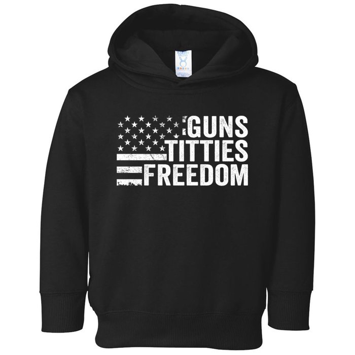 Guns Titties & Freedom Mens Funny Drinking Usa Flag Pullover Hoodie Toddler Hoodie