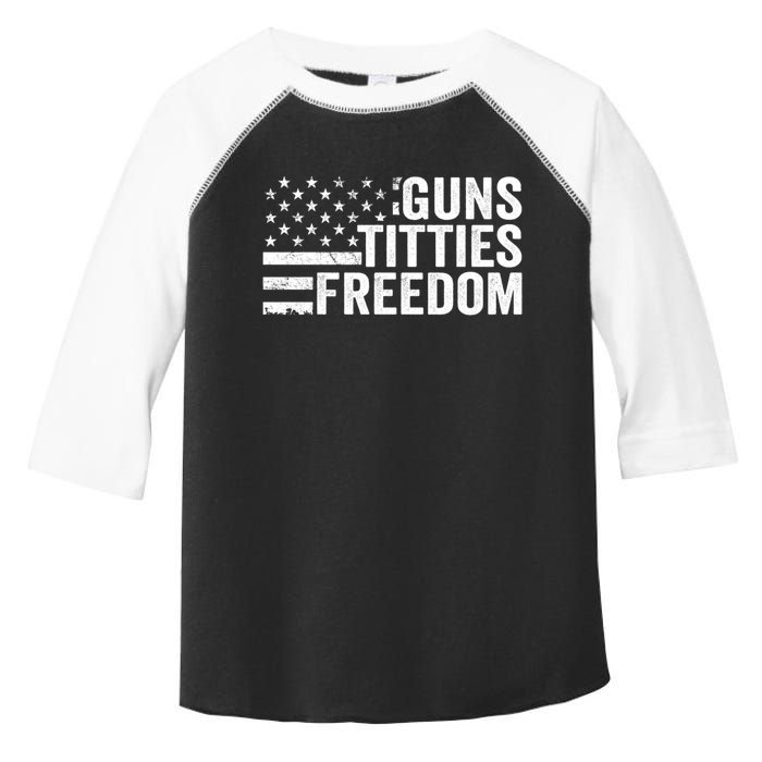 Guns Titties & Freedom Mens Funny Drinking Usa Flag Pullover Hoodie Toddler Fine Jersey T-Shirt