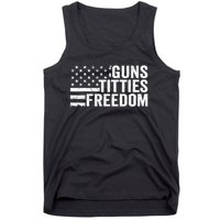 Guns Titties & Freedom Mens Funny Drinking Usa Flag Pullover Hoodie Tank Top