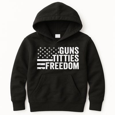 Guns Titties & Freedom Mens Funny Drinking Usa Flag Pullover Hoodie Kids Hoodie