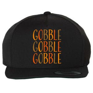 Gobble Thanksgiving Fall Wool Snapback Cap