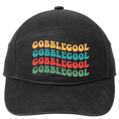 Gobblegool Turkey Funny Colorful Groovy Thanksgiving 7-Panel Snapback Hat