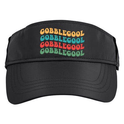 Gobblegool Turkey Funny Colorful Groovy Thanksgiving Adult Drive Performance Visor