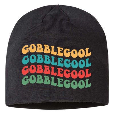 Gobblegool Turkey Funny Colorful Groovy Thanksgiving Sustainable Beanie