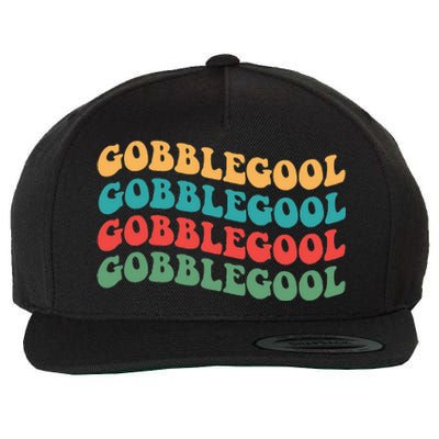 Gobblegool Turkey Funny Colorful Groovy Thanksgiving Wool Snapback Cap