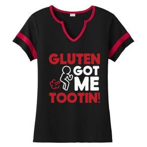 Gluten Tootin Funny Gluten Free Joke Design Gluten Jokes Ladies Halftime Notch Neck Tee