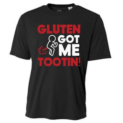 Gluten Tootin Funny Gluten Free Joke Design Gluten Jokes Cooling Performance Crew T-Shirt