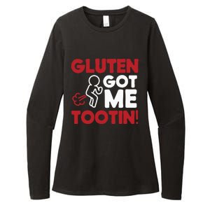 Gluten Tootin Funny Gluten Free Joke Design Gluten Jokes Womens CVC Long Sleeve Shirt