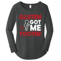 Gluten Tootin Funny Gluten Free Joke Design Gluten Jokes Women's Perfect Tri Tunic Long Sleeve Shirt