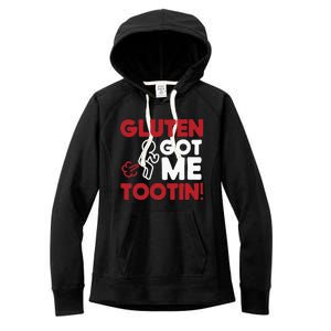 Gluten Tootin Funny Gluten Free Joke Design Gluten Jokes Women's Fleece Hoodie