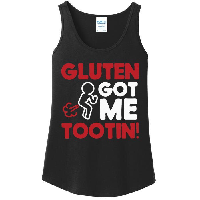 Gluten Tootin Funny Gluten Free Joke Design Gluten Jokes Ladies Essential Tank