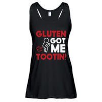 Gluten Tootin Funny Gluten Free Joke Design Gluten Jokes Ladies Essential Flowy Tank