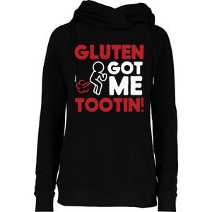 Gluten Tootin Funny Gluten Free Joke Design Gluten Jokes Womens Funnel Neck Pullover Hood