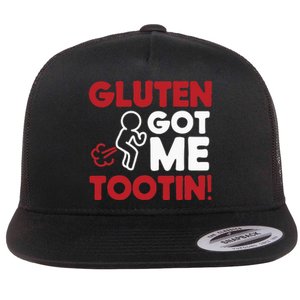 Gluten Tootin Funny Gluten Free Joke Design Gluten Jokes Flat Bill Trucker Hat