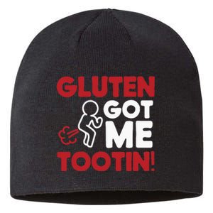 Gluten Tootin Funny Gluten Free Joke Design Gluten Jokes Sustainable Beanie