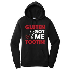 Gluten Tootin Funny Gluten Free Joke Design Gluten Jokes Women's Pullover Hoodie