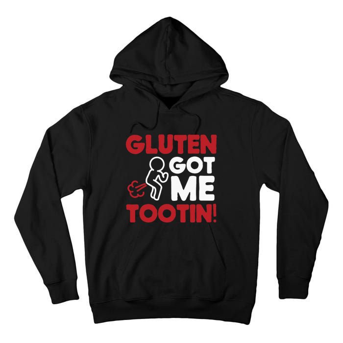 Gluten Tootin Funny Gluten Free Joke Design Gluten Jokes Tall Hoodie