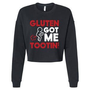 Gluten Tootin Funny Gluten Free Joke Design Gluten Jokes Cropped Pullover Crew