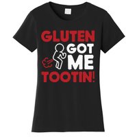 Gluten Tootin Funny Gluten Free Joke Design Gluten Jokes Women's T-Shirt