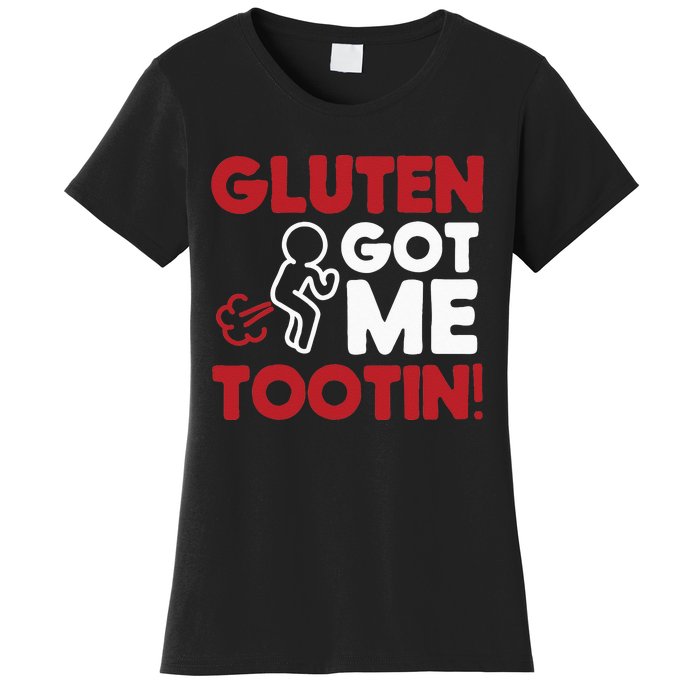 Gluten Tootin Funny Gluten Free Joke Design Gluten Jokes Women's T-Shirt