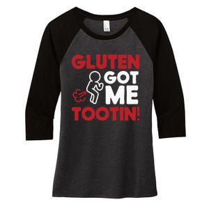 Gluten Tootin Funny Gluten Free Joke Design Gluten Jokes Women's Tri-Blend 3/4-Sleeve Raglan Shirt