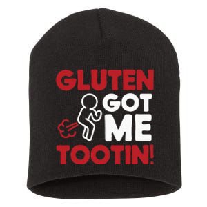 Gluten Tootin Funny Gluten Free Joke Design Gluten Jokes Short Acrylic Beanie