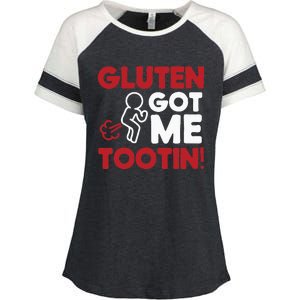 Gluten Tootin Funny Gluten Free Joke Design Gluten Jokes Enza Ladies Jersey Colorblock Tee