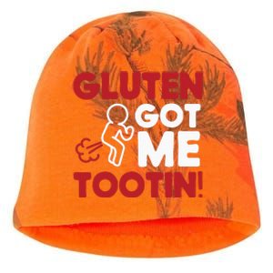 Gluten Tootin Funny Gluten Free Joke Design Gluten Jokes Kati - Camo Knit Beanie