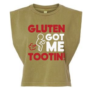 Gluten Tootin Funny Gluten Free Joke Design Gluten Jokes Garment-Dyed Women's Muscle Tee