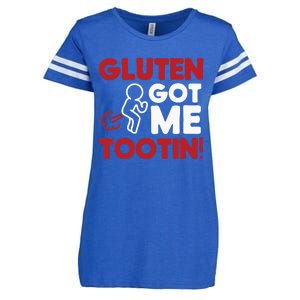 Gluten Tootin Funny Gluten Free Joke Design Gluten Jokes Enza Ladies Jersey Football T-Shirt