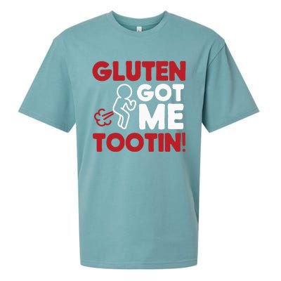 Gluten Tootin Funny Gluten Free Joke Design Gluten Jokes Sueded Cloud Jersey T-Shirt