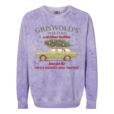 GriswoldS Tree Farm A Christmas Tradition Home For Family Christmas Colorblast Crewneck Sweatshirt