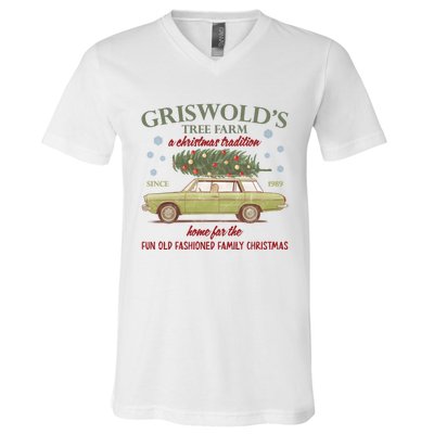 GriswoldS Tree Farm A Christmas Tradition Home For Family Christmas V-Neck T-Shirt