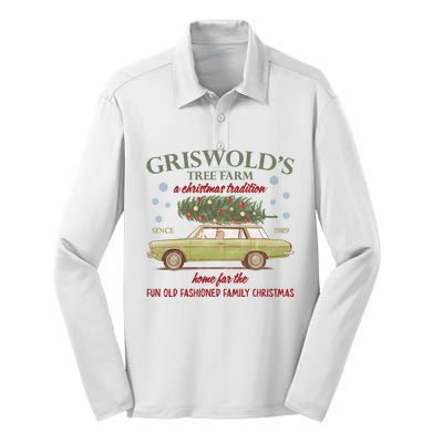 GriswoldS Tree Farm A Christmas Tradition Home For Family Christmas Silk Touch Performance Long Sleeve Polo