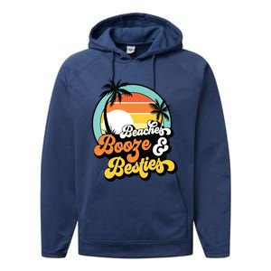 Girl Trip Funny Matching Beaches Booze Besties Best Friends Performance Fleece Hoodie