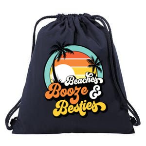 Girl Trip Funny Matching Beaches Booze Besties Best Friends Drawstring Bag