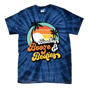 Girl Trip Funny Matching Beaches Booze Besties Best Friends Tie-Dye T-Shirt