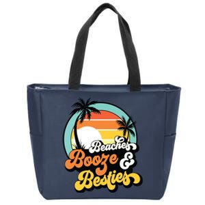 Girl Trip Funny Matching Beaches Booze Besties Best Friends Zip Tote Bag