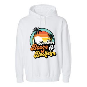 Girl Trip Funny Matching Beaches Booze Besties Best Friends Garment-Dyed Fleece Hoodie