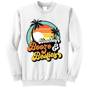 Girl Trip Funny Matching Beaches Booze Besties Best Friends Sweatshirt